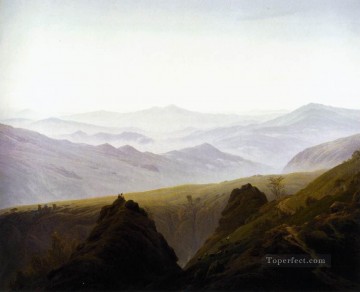 カスパー・ダヴィッド・フリードリヒ Painting - 山の朝 ロマンチックなカスパール・ダーヴィッド・フリードリッヒ